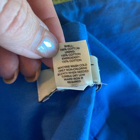 Ann Taylor LOFT Blouse Size 10 Blue Periwinkle Embroidered White Eyelet Circle - Picture 13 of 13